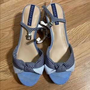 Copper Key Women's Blue Striped Sandals